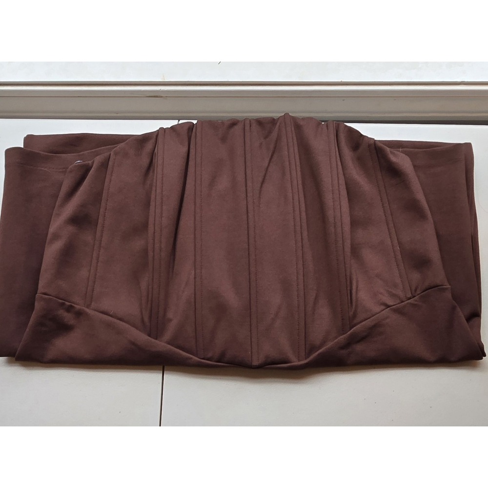 NWT Eloquii Size 16 Corset Column Dress Brown Strapless Midi Length‎ - Picture 3 of 4